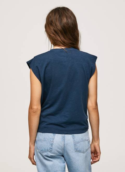 žene dulwich mramorirana majica s rukavima s otvorom za ruke Pepe Jeans JZ8H406 - Slika 4