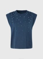 žene dulwich mramorirana majica s rukavima s otvorom za ruke Pepe Jeans JZ8H406 - Slika 5