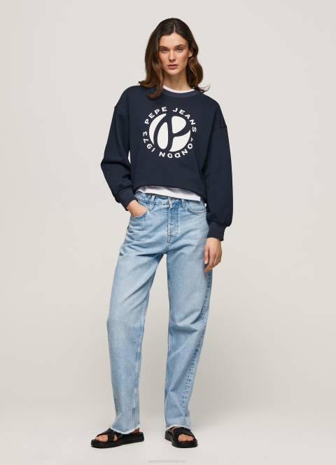 žene dulwich pamučni džemper s okruglim logotipom Pepe Jeans JZ8H279 - Slika 2