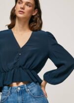 žene dulwich skraćeni top s v-izrezom Pepe Jeans JZ8H325 - Slika 3