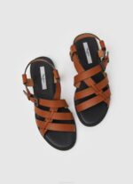 žene konjak hayes rimske ravne sandale Pepe Jeans JZ8H655 - Slika 2