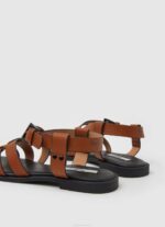 žene konjak hayes rimske ravne sandale Pepe Jeans JZ8H655 - Slika 4