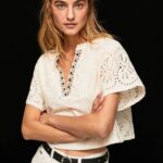 žene mlaćenica bluza s ukrasnim ažurnim detaljima Pepe Jeans JZ8H327