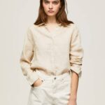 žene mlaćenica obična košulja običnog kroja Pepe Jeans JZ8H359