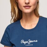 žene mornarica majica s osnovnim logom Pepe Jeans JZ8H470