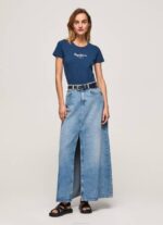 žene mornarica majica s osnovnim logom Pepe Jeans JZ8H470 - Slika 3