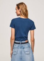 žene mornarica majica s osnovnim logom Pepe Jeans JZ8H470 - Slika 4