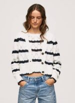 žene mousse ažurni kardigan s prugastim uzorkom Pepe Jeans JZ8H252 - Slika 3