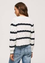 žene mousse ažurni kardigan s prugastim uzorkom Pepe Jeans JZ8H252 - Slika 5