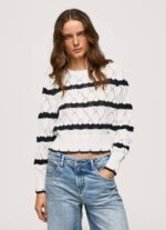 žene mousse ažurni žersej s prugastim uzorkom Pepe Jeans JZ8H251 - Slika 3