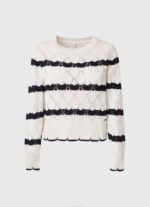 žene mousse ažurni žersej s prugastim uzorkom Pepe Jeans JZ8H251 - Slika 5