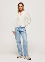 žene mousse mao ovratnik pamuk dobby bluza Pepe Jeans JZ8H362 - Slika 2