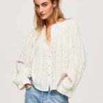 žene mousse mao ovratnik pamuk dobby bluza Pepe Jeans JZ8H362