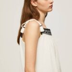 žene mousse pamučni top s heklanim detaljima Pepe Jeans JZ8H335