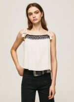 žene mousse pamučni top s heklanim detaljima Pepe Jeans JZ8H335 - Slika 3