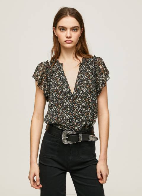žene multi bluza od šifona s cvjetnim uzorkom Pepe Jeans JZ8H367 - Slika 1