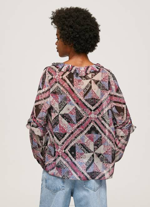 žene multi bluza s paisley printom s volanima Pepe Jeans JZ8H376 - Slika 4