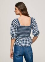 žene multi kockasti print skraćeni pripijeni gornji dio Pepe Jeans JZ8H370 - Slika 4