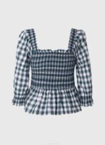 žene multi kockasti print skraćeni pripijeni gornji dio Pepe Jeans JZ8H370 - Slika 5