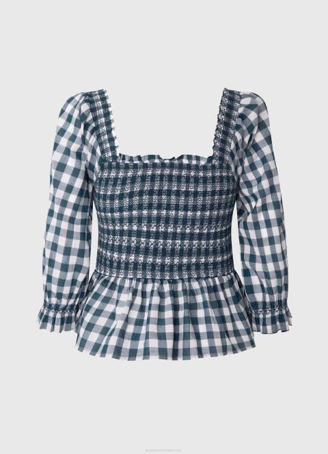 žene multi kockasti print skraćeni pripijeni gornji dio Pepe Jeans JZ8H370 - Slika 5