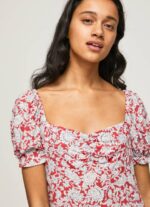 žene multi pavana haljina s cvjetnim printom Pepe Jeans JZ8H167 - Slika 3