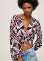 žene multi skraćeni pripijeni top s printom paisley Pepe Jeans JZ8H377 - Slika 3