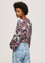 žene multi skraćeni pripijeni top s printom paisley Pepe Jeans JZ8H377 - Slika 4