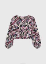 žene multi skraćeni pripijeni top s printom paisley Pepe Jeans JZ8H377 - Slika 5