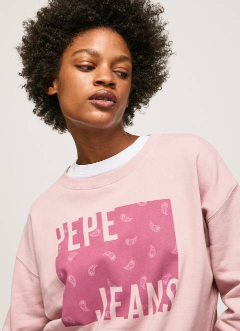 žene mutno ružičasta pamučni džemper s logotipom Pepe Jeans JZ8H285 - Slika 3