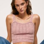 žene mutno ružičasta vrh pletenih naramenica Pepe Jeans JZ8H247