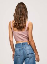 žene mutno ružičasta vrh pletenih naramenica Pepe Jeans JZ8H247 - Slika 4
