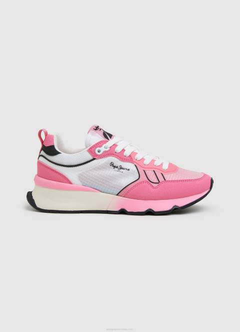 žene neon ružičasta brit pro neon kombinirane tenisice Pepe Jeans JZ8H577 - Slika 1