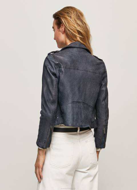žene ocean janjeća kožna biciklistička jakna Pepe Jeans JZ8H113 - Slika 4
