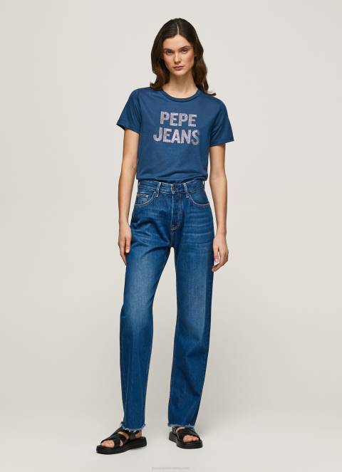 žene ocean majica kratkih rukava s logotipom od štrasa Pepe Jeans JZ8H443 - Slika 2