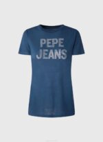 žene ocean majica kratkih rukava s logotipom od štrasa Pepe Jeans JZ8H443 - Slika 5
