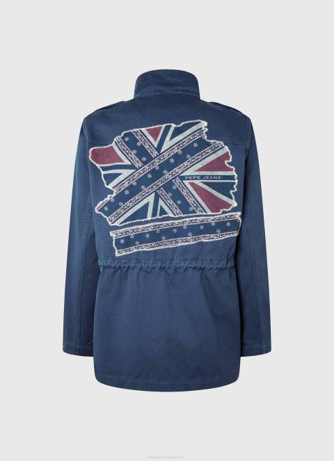 žene ocean pamučna parka s printom union jack Pepe Jeans JZ8H127 - Slika 5
