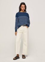 žene ocean pamučni jersey s prugastim printom Pepe Jeans JZ8H237 - Slika 2