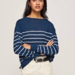 žene ocean pamučni jersey s prugastim printom Pepe Jeans JZ8H237