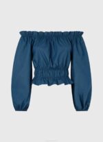 žene ocean skraćeni pripijeni gornji dio od pamučnog poplina Pepe Jeans JZ8H360 - Slika 5