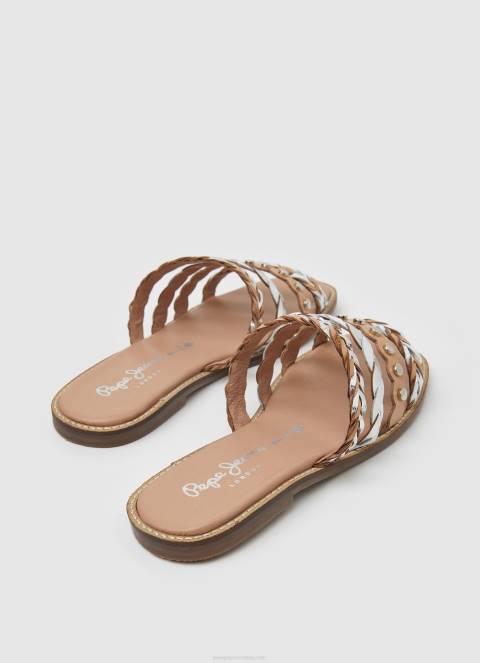 žene ogoljen irma kožne sandale s više remena Pepe Jeans JZ8H662 - Slika 4