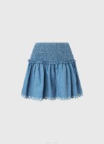 žene plava izvezena traper mini suknja Pepe Jeans JZ8H504 - Slika 5