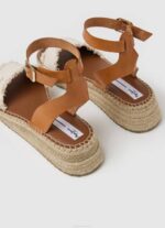 žene prljavo bijelo kate sandale na klin od tkanine Pepe Jeans JZ8H678 - Slika 4