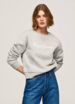 žene sivi lapor džemper s otisnutim logotipom Pepe Jeans JZ8H267