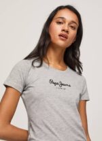 žene sivi lapor majica s osnovnim logom Pepe Jeans JZ8H401 - Slika 2