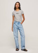 žene sivi lapor majica s osnovnim logom Pepe Jeans JZ8H401 - Slika 3