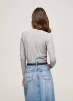 žene sivi lapor pamučna majica dugih rukava Pepe Jeans JZ8H473 - Slika 4