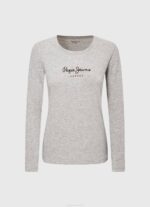 žene sivi lapor pamučna majica dugih rukava Pepe Jeans JZ8H473 - Slika 5