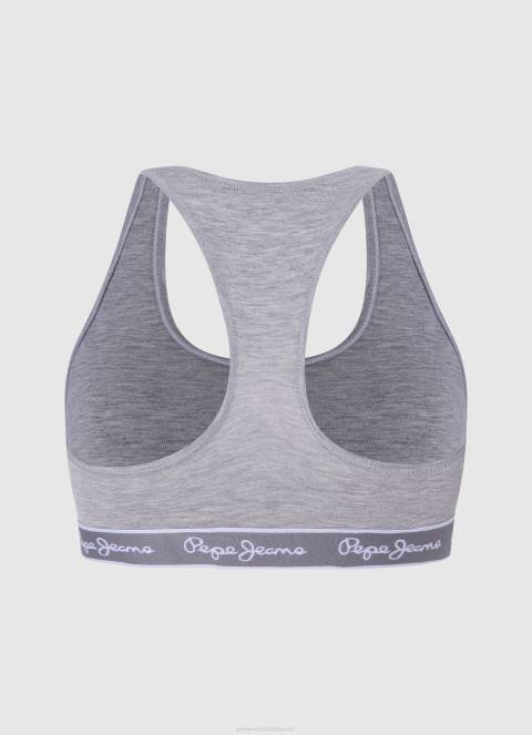žene sivi lapor pamučni sportski grudnjak Pepe Jeans JZ8H544 - Slika 2