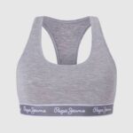 žene sivi lapor pamučni sportski grudnjak Pepe Jeans JZ8H544