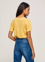žene sjaj lanena majica s v-izrezom Pepe Jeans JZ8H453 - Slika 4